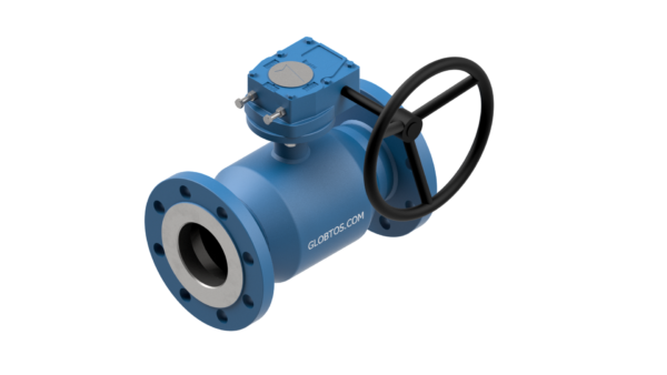 GLOBTOS flanged full bore ball valve DN100 PN25 with gearbox | In stock