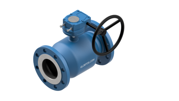 GLOBTOS flanged full bore ball valve DN125 PN25 with gearbox | In stock
